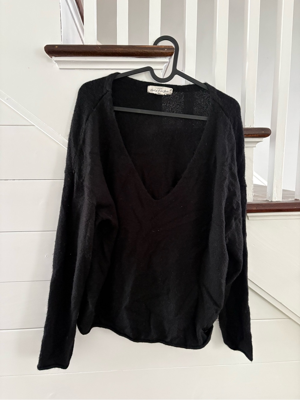 Women’s Black V-Neck Sweater - Classic Lightweight Knit
